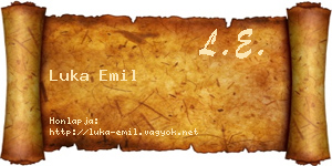 Luka Emil névjegykártya